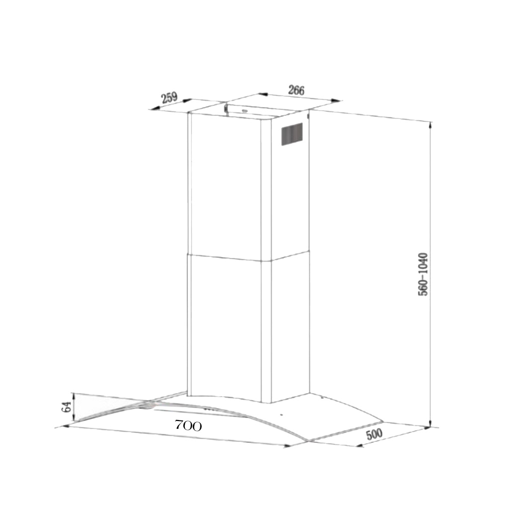 Máy hút mùi KU CURVED B Máy hút mùi KU CURVED B